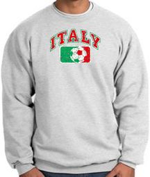 Italian Sweatshirt - Italia Soccer Futbol Adult Ash Sweat Shirt Italian Sweatshirt - Italia Soccer Futbol Adult Ash Sweat Shirt