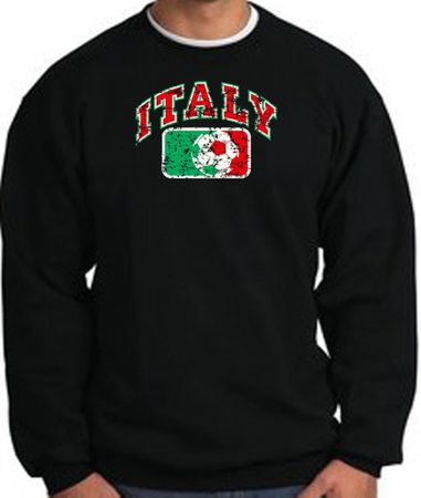 Italian Sweatshirt - Italia Soccer Futbol Adult Black Sweat Shirt