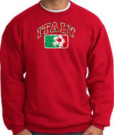 Italian Sweatshirt - Italia Soccer Futbol Adult Red Sweat Shirt