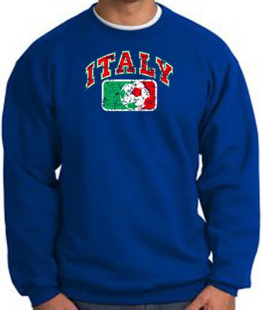 Italian Sweatshirt - Italia Soccer Futbol Adult Royal Blue Sweat Shirt