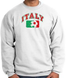 Italian Sweatshirt - Italia Soccer Futbol Adult White Sweat Shirt Italian Sweatshirt - Italia Soccer Futbol Adult White Sweat Shirt