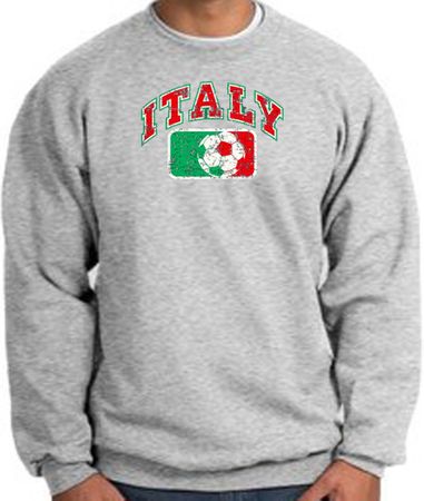Italian Sweatshirt Italia Soccer Futbol Athletic Heather Sweat Shirt