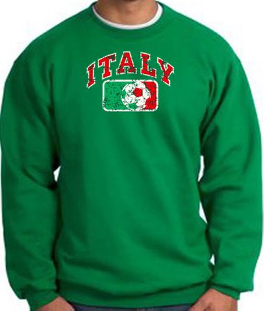 Italian Sweatshirt Italia Soccer Futbol Kelly Green Sweat Shirt