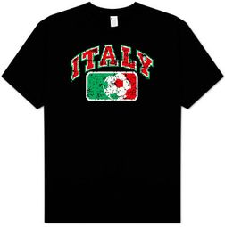 Italian T-shirt - Italy Soccer Futbol Adult Black Tee Shirt Italian T-shirt - Italy Soccer Futbol Adult Black Tee Shirt
