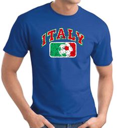 Italian T-shirt - Italy Soccer Futbol Adult Royal Blue Tee Shirt Italian T-shirt - Italy Soccer Futbol Adult Royal Blue Tee Shirt