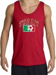Italian Tank Top - Italy Soccer Futbol Adult Red Tanktop Shirt Italian Tank Top - Italy Soccer Futbol Adult Red Tanktop Shirt
