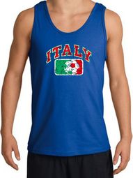 Italian Tank Top - Italy Soccer Futbol Adult Royal Blue Tanktop Shirt Italian Tank Top - Italy Soccer Futbol Adult Royal Blue Tanktop Shirt