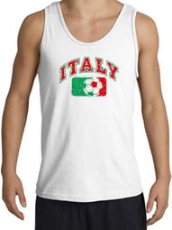 Italian Tank Top - Italy Soccer Futbol Adult White Tanktop Shirt Italian Tank Top - Italy Soccer Futbol Adult White Tanktop Shirt