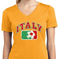 Italy Ladies Moisture Wicking V-neck Shirt