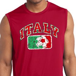 Italy Mens Sleeveless Moisture Wicking Shirt Italy Mens Sleeveless Moisture Wicking Shirt