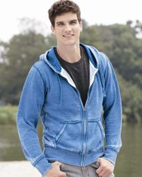 J America Hoodie Full-Zip Hooded Sweatshirt Vintage Zen Fleece Hoody