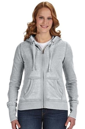 J America 8913 Ladies Hoodie Full-Zip Hooded Sweatshirt Zen Fleece Hoody