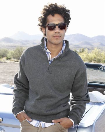 J America 8634 Sweatshirt 1/4 Zip Heavyweight Fleece Sweat Shirt