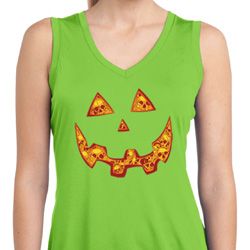 Jack O Lantern Skull Ladies Sleeveless Moisture Wicking Shirt Jack O Lantern Skull Ladies Sleeveless Moisture Wicking Shirt