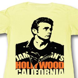 James Dean Juniors Shirt California Yellow Tee T-Shirt