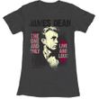 James Dean Juniors Shirt Live and Loud Charcoal Tee T-Shirt