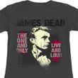 James Dean Juniors Shirt Live and Loud Charcoal Tee T-Shirt