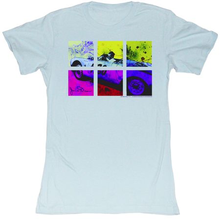 James Dean Juniors Shirt Sport Car Light Blue Tee T-Shirt