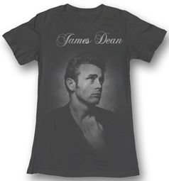 James Dean Juniors T-shirt Actor Again Black Tee Shirt