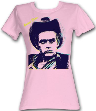 James Dean Juniors T-shirt Dean Lines Again Pink Tee Shirt