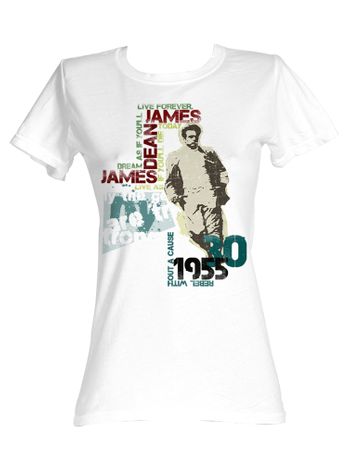 James Dean Juniors T-shirt Dean Typography White Tee Shirt