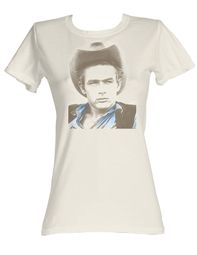 James Dean Juniors T-shirt James Dean Icon Dirty White Tee Shirt