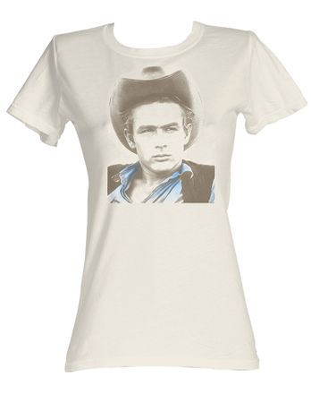 James Dean Juniors T-shirt James Dean Icon Dirty White Tee Shirt