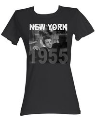 James Dean Juniors T-shirt New York 55 Coal Tee Shirt