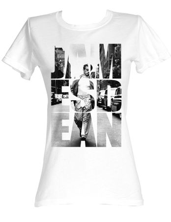 James Dean Juniors T-shirt New York White Tee Shirt