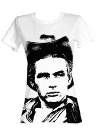 James Dean Juniors T-shirt Silhouette White Tee Shirt