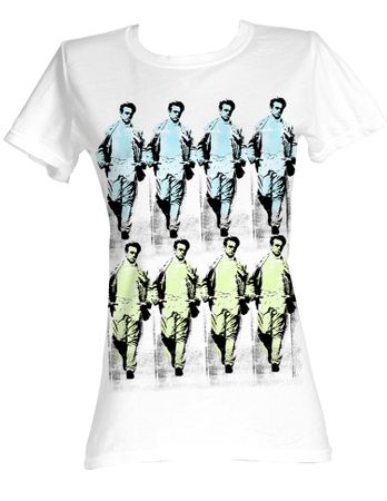 James Dean Juniors T-shirt Warhol James Dean White Tee Shirt