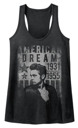 James Dean Juniors Tank Top Dream Black Heather Racerback