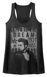 James Dean Juniors Tank Top Dream Black Heather Racerback