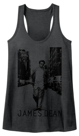 James Dean Juniors Tank Top Walk Walk Black Heather Racerback