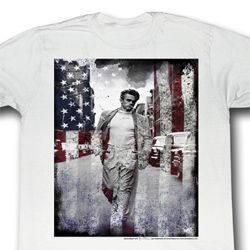 James Dean Shirt American Flag Adult White Tee T-Shirt