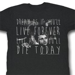 James Dean Shirt Die Today Adult Black Tee T-Shirt