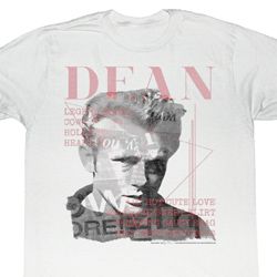 James Dean Shirt Faded Dean Adult White Tee T-Shirt