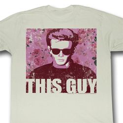 James Dean Shirt Flowery Dean Adult Dirty White Tee T-Shirt