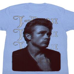 James Dean Shirt J Dean Adult Light Blue Tee T-Shirt