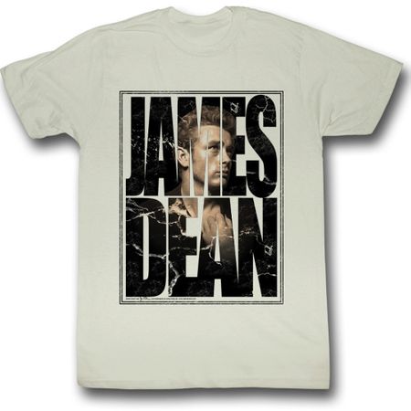 James Dean Shirt James Cracked Adult Dirty White Tee T-Shirt