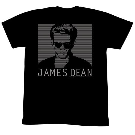 James Dean T-shirt Actor Striped Up Dean Adult Black Tee Shirt