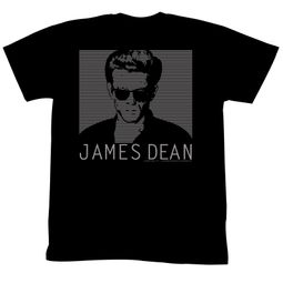 James Dean T-shirt Actor Striped Up Dean Adult Black Tee Shirt