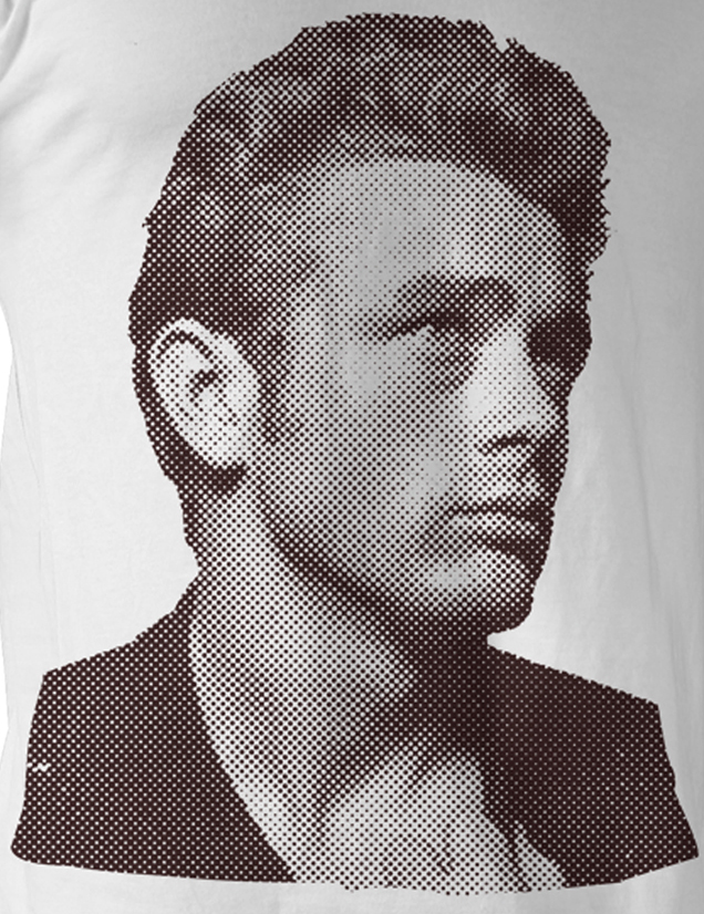 James Dean T-shirt Gold Rebel Adult White Tee Shirt