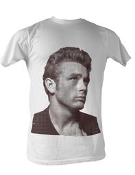James Dean T-shirt Gold Rebel Adult White Tee Shirt
