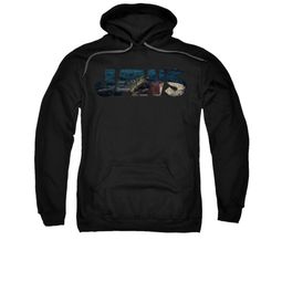 Jaws Hoodie Logo Cut Out Black Sweatshirt Hoody Jaws Hoodie Logo Cut Out Black Sweatshirt Hoody