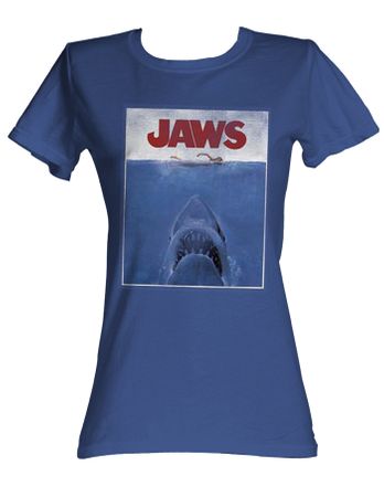 Jaws Juniors T-shirt Movie Poster Classic Royal Tee Shirt