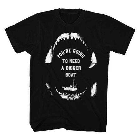Jaws Shirt Bigger Boat Black T-Shirt