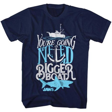 Jaws Shirt Bigger Boat Navy T-Shirt