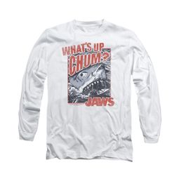 Jaws Shirt Block Chum Long Sleeve White Tee T-Shirt Jaws Shirt Block Chum Long Sleeve White Tee T-Shirt