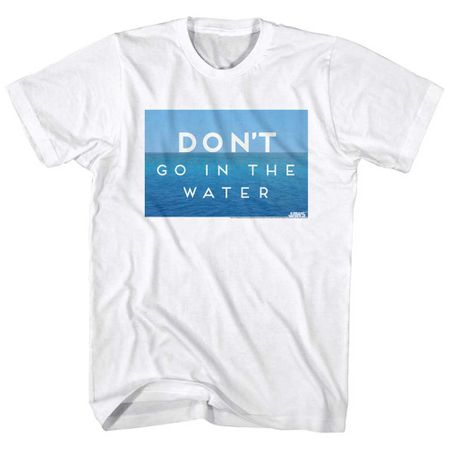 Jaws Shirt Blue Don't Go In The Water White T-Shirt